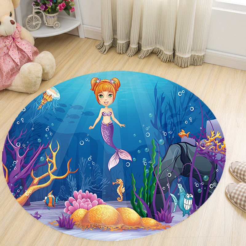 Vivid 3D Print Area Rug Multicolor Contemporary Rug Synthetic Pet Friendly Non-Slip Washable Rug for Bedroom