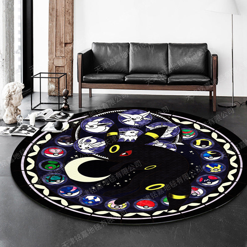 Modern 3D Anime Pattern Carpet Multicolored Polypropylene Carpet Non-Slip Back Machine Washable Pet-Friendly Carpet for the Children's Room