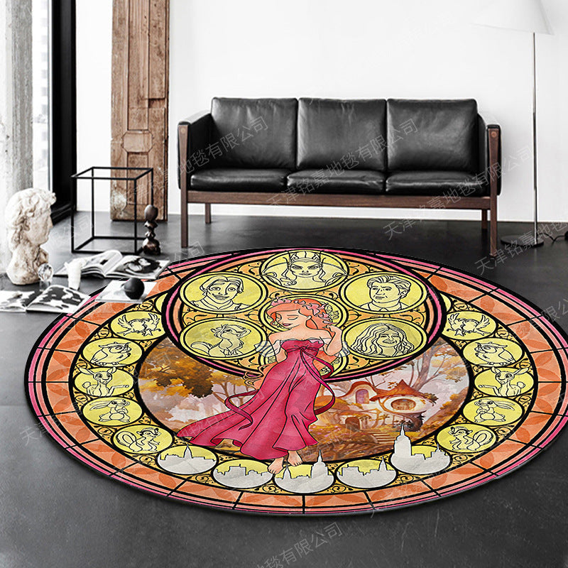 Modern 3D Anime Pattern Carpet Multicolored Polypropylene Carpet Non-Slip Back Machine Washable Pet-Friendly Carpet for the Children's Room