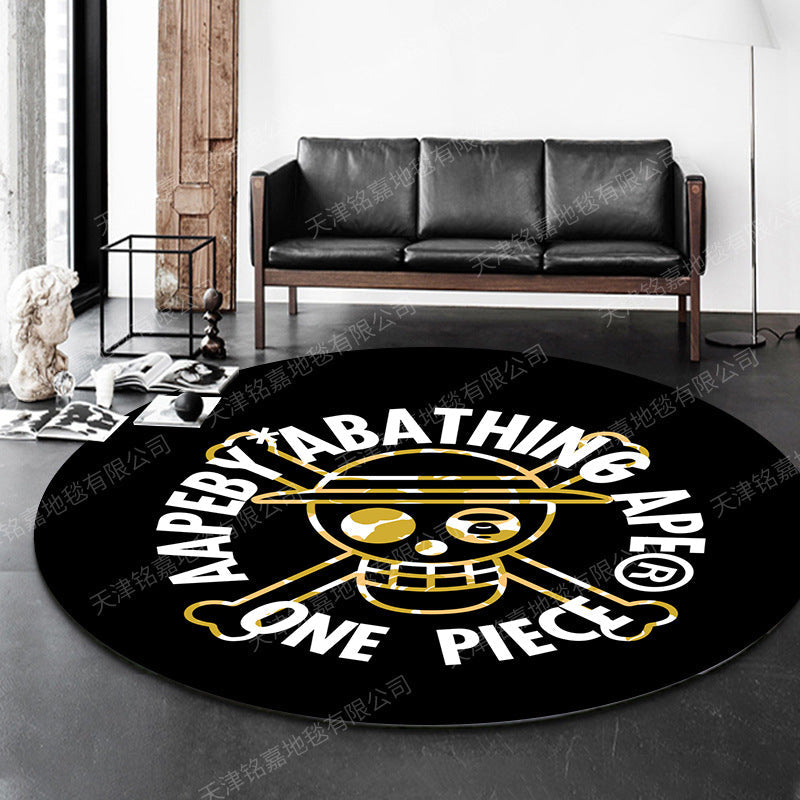 Modern 3D Anime Pattern Carpet Multicolored Polypropylene Carpet Non-Slip Back Machine Washable Pet-Friendly Carpet for the Children's Room