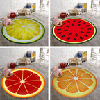 Multicolor Playroom Carpet Modern 3D Graphic Fruit Carpet Synthetic Non-Slip Machine Washable Stain Resistant Indoor Carpet
