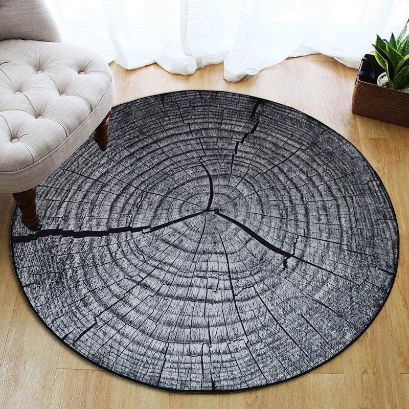 Multicolor 3D Tree Rings Carpet Polypropylene Contemporary Carpet Washable Non-Slip Back Animal-Friendly Carpet for Living Room