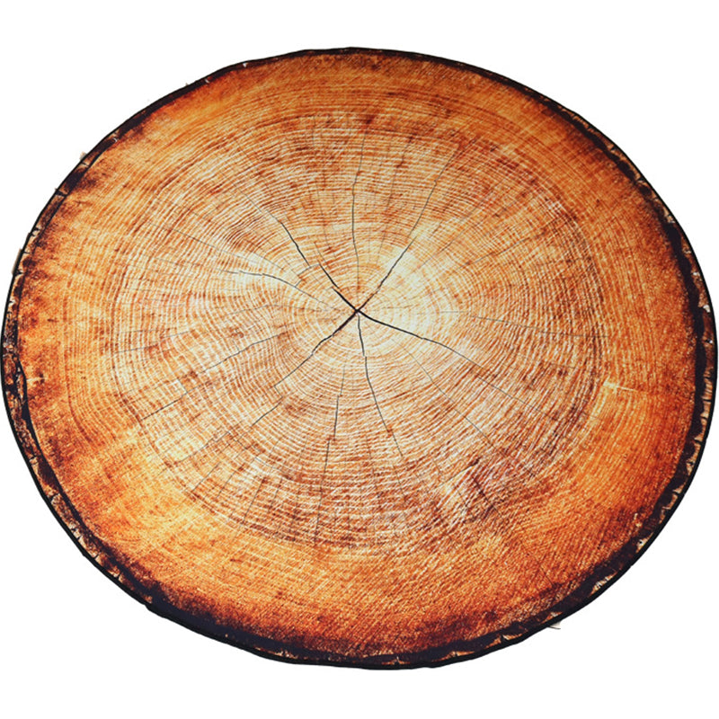 Multicolor 3D Tree Rings Carpet Polypropylene Contemporary Carpet Washable Non-Slip Back Animal-Friendly Carpet for Living Room