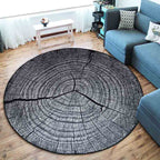 Multicolor 3D Tree Rings Carpet Polypropylene Contemporary Carpet Washable Non-Slip Back Animal-Friendly Carpet for Living Room