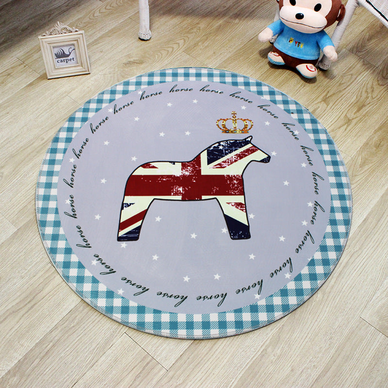 Unique 3D Cartoon Rug Multi Color Novelty Rug Polypropylene Non-Slip Back Stain Resistant Washable Rug for Bedroom