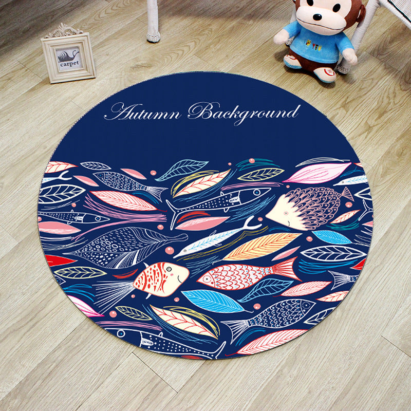 Unique 3D Cartoon Rug Multi Color Novelty Rug Polypropylene Non-Slip Back Stain Resistant Washable Rug for Bedroom