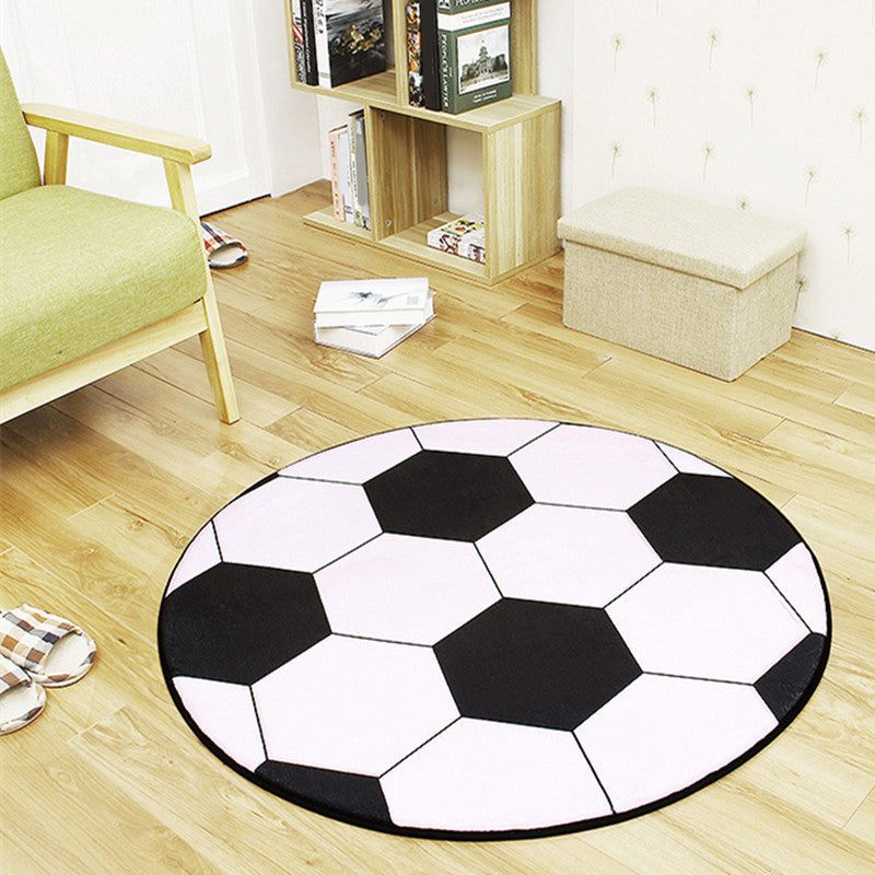 Creative Sports Ball Print Carpet Multi-color Modern Carpet Polyester Stain Resistant Non-slip Back Machine Washable Rug for Boys Room