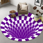 Funny Novelty Rug Multicolor Visual Trick Spiral Trap Rug Non-Slip Washable Pet-Friendly Rug for Room