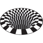 Funny Novelty Rug Multicolor Visual Trick Spiral Trap Rug Non-Slip Washable Pet-Friendly Rug for Room