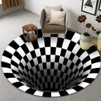 Funny Novelty Rug Multicolor Visual Trick Spiral Trap Rug Non-Slip Washable Pet-Friendly Rug for Room