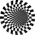 Classic 3D Illusion Trapezoid Rug Black and White Modern Rug Polypropylene Non-slip Washable Stain Resistant Rug for Bedroom