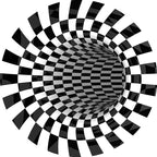 Classic 3D Illusion Trapezoid Rug Black and White Modern Rug Polypropylene Non-slip Washable Stain Resistant Rug for Bedroom