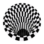 Classic 3D Illusion Trapezoid Rug Black and White Modern Rug Polypropylene Non-slip Washable Stain Resistant Rug for Bedroom