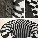 Creepy Hole 3D Illusion Rug Black and White Modern Rug Polypropylene Pet-Friendly Antiskid Dirt-Resistant Rug for Living Room