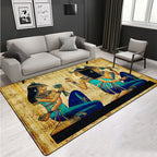 Novelty Living Room Rug Multicolored Tribal Figures Print Rug Synthetic Pet Friendly Non-Slip Back Washable Rug