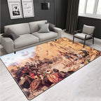 Novelty Living Room Rug Multicolored Tribal Figures Print Rug Synthetic Pet Friendly Non-Slip Back Washable Rug