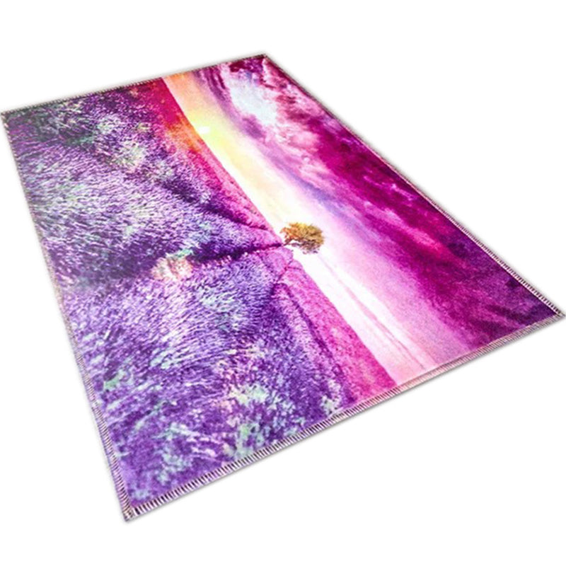 Amazing Multicolor Natural Landscape Carpet Polyester Modern Carpet Stain Resistant Washable Non-Slip Back Carpet for Family Room