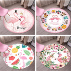 Tropical Flamingo Rug Multicolor Synthetic Rug Washable Non-Slip Backing Pet Friendly Rug for Living Room