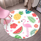 Tropical Flamingo Rug Multicolor Synthetic Rug Washable Non-Slip Backing Pet Friendly Rug for Living Room