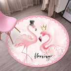 Tropical Flamingo Rug Multicolor Synthetic Rug Washable Non-Slip Backing Pet Friendly Rug for Living Room