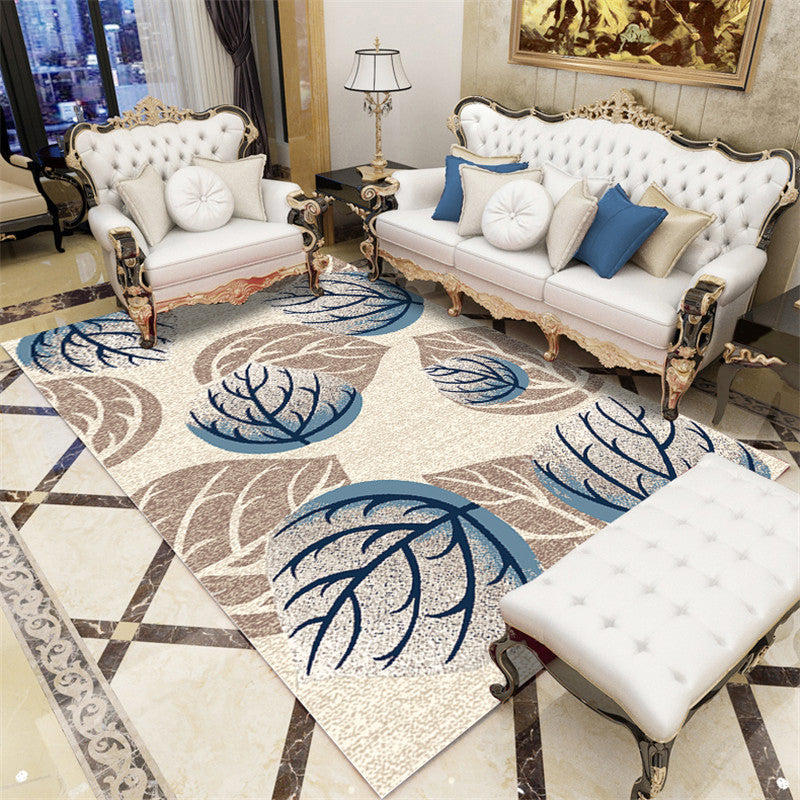 Modern Botanical Carpet Multicolor Polypropylene Area Rug Stain Resistant Non-Slip Pet-Friendly Carpet for Rooms