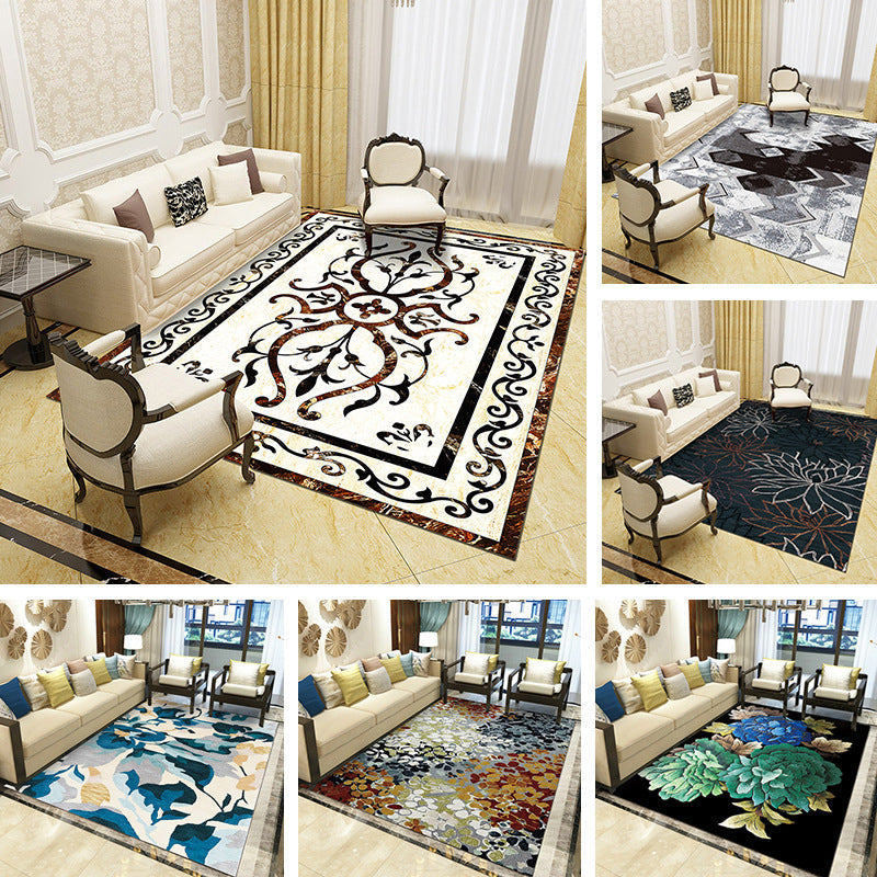 Beautiful Multicolored Modern Carpet Polyester Flower Bloom Carpet Pet Friendly Non-Slip Stain Resistant Carpet for Home