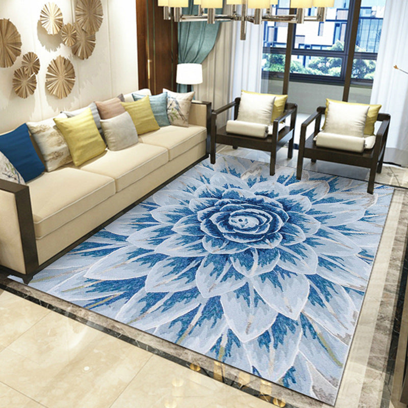 Beautiful Multicolored Modern Carpet Polyester Flower Bloom Carpet Pet Friendly Non-Slip Stain Resistant Carpet for Home