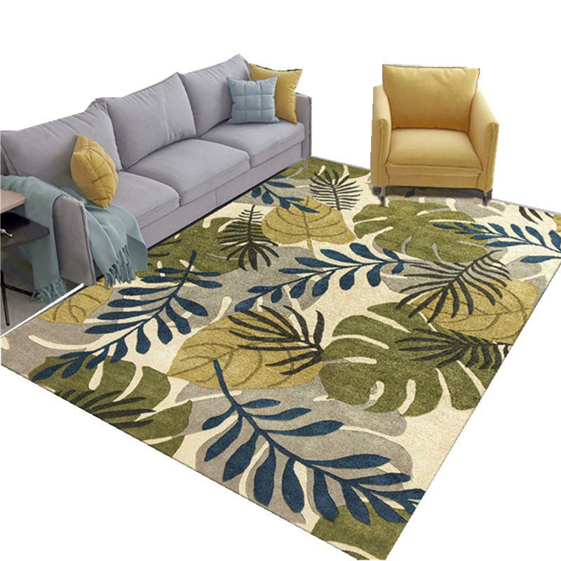Glam Nordic Carpet Multicolored Plant Carpet Stain Resistant Washable Non-Slip Back Carpet for Living Room