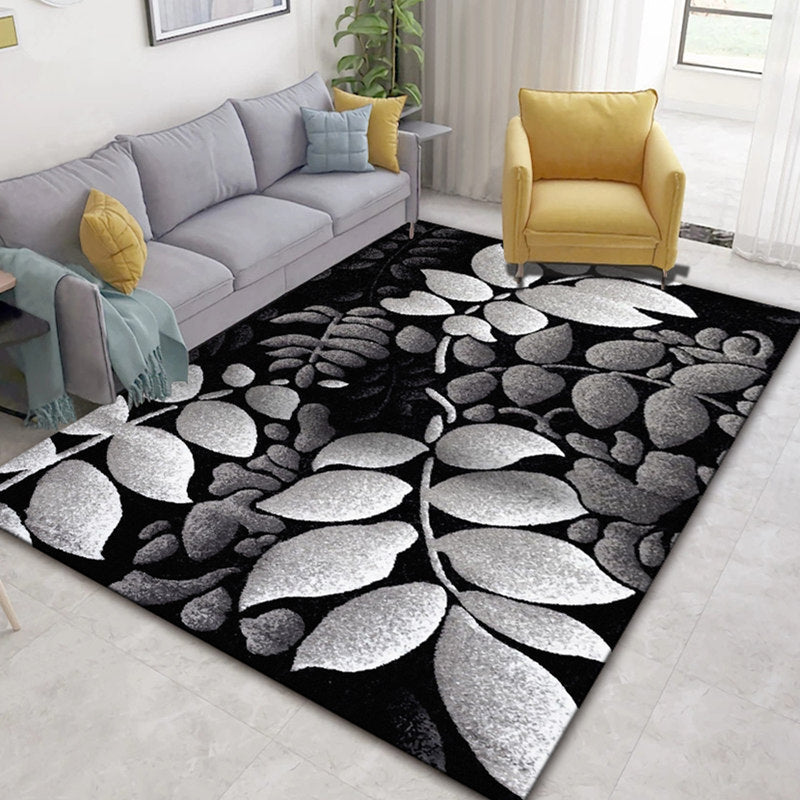 Glam Nordic Carpet Multicolored Plant Carpet Stain Resistant Washable Non-Slip Back Carpet for Living Room