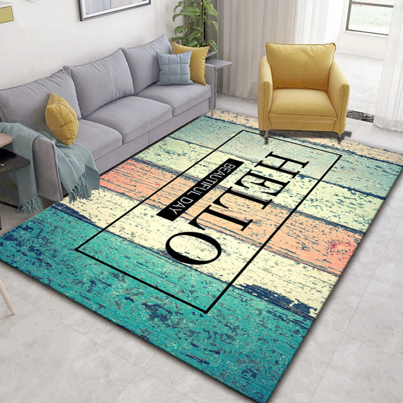 Glam Nordic Carpet Multicolored Plant Carpet Stain Resistant Washable Non-Slip Back Carpet for Living Room
