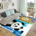 Cartoon Animal Drawing Print Rug Multicolored Synthetic Rug Non-Slip Back Stain Resistant Washable Rug for the Living Room