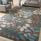 Multicolor Area Rug Contemporary Floral Rug Synthetic Stain Resistant Non-Slip Back Washable Rug