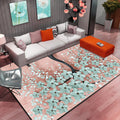 Multicolor Area Rug Contemporary Floral Rug Synthetic Stain Resistant Non-Slip Back Washable Rug