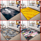Indian Patterned Rug Multicolored Polyester Rug Machine Washable Pet Friendly Non-Slip Underlay Rug for Room