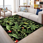 Indian Patterned Rug Multicolored Polyester Rug Machine Washable Pet Friendly Non-Slip Underlay Rug for Room