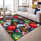 Indian Patterned Rug Multicolored Polyester Rug Machine Washable Pet Friendly Non-Slip Underlay Rug for Room