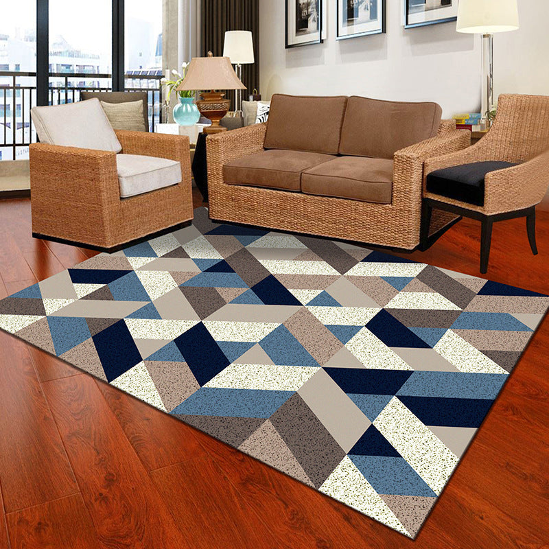 Multicolor Geometric Botanical Carpet Synthetic Modern Carpet Stain Resistant Non-Slip Washable Carpet for Home