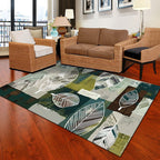 Multicolor Geometric Botanical Carpet Synthetic Modern Carpet Stain Resistant Non-Slip Washable Carpet for Home