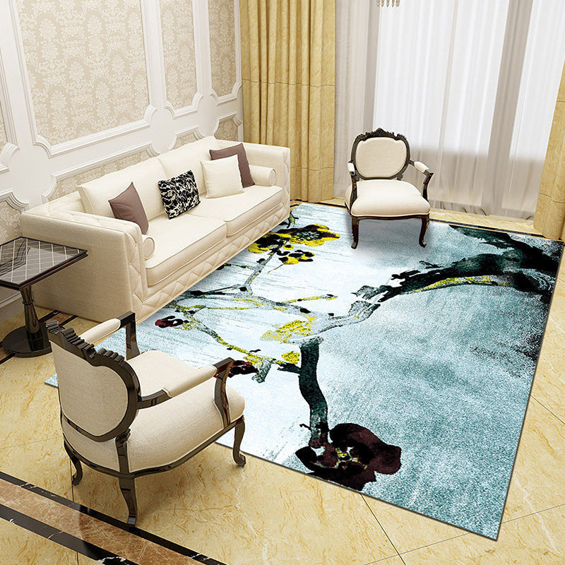 Unique abstract patterned rug Multicolored contemporary rug Polypropylene washable pet-friendly non-slip backing rug for the living room
