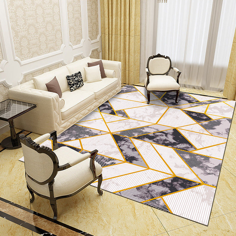 Unique abstract patterned rug Multicolored contemporary rug Polypropylene washable pet-friendly non-slip backing rug for the living room