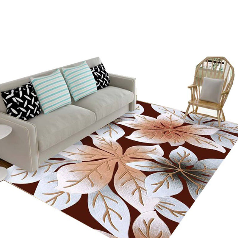 Nordic Living Room Rug Multicolored Patterned Rug Polyester Stain Resistant Washable Non-slip Rug