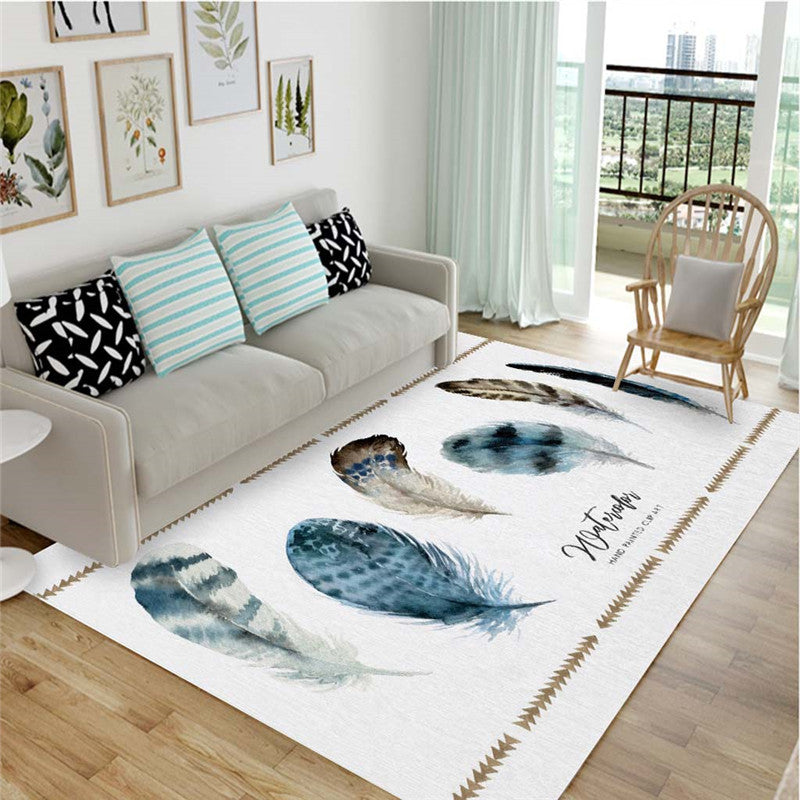 Nordic Living Room Rug Multicolored Patterned Rug Polyester Stain Resistant Washable Non-slip Rug