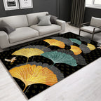 Multicolored Lounge Rug Modern Leaf Pattern Rug Polypropylene Non-Slip Backing Pet-Friendly Washable Rug