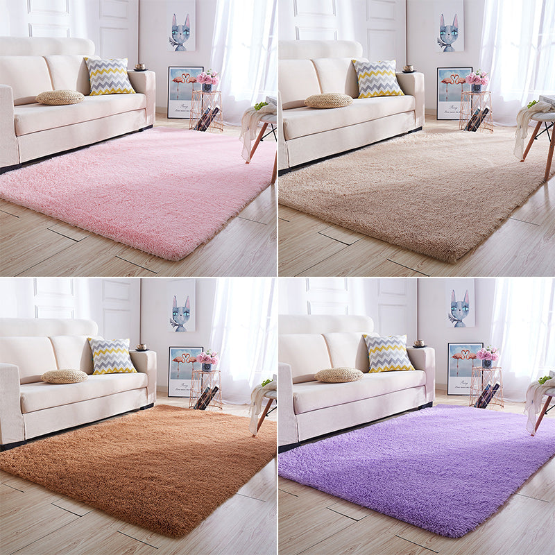 Multicolored living room rug Nordic simple rug fluffy machine washable stain resistant non-slip back rug with braided edge