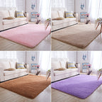 Multicolored living room rug Nordic simple rug fluffy machine washable stain resistant non-slip back rug with braided edge