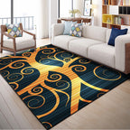 Multi Color Geometric Graphic Rug Polypropylene Novelty Rug Machine Washable Non-Slip Stain Resistant Rug for Large Room