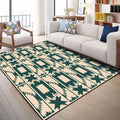 Multi Color Geometric Graphic Rug Polypropylene Novelty Rug Machine Washable Non-Slip Stain Resistant Rug for Large Room
