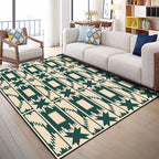 Multi Color Geometric Graphic Rug Polypropylene Novelty Rug Machine Washable Non-Slip Stain Resistant Rug for Large Room
