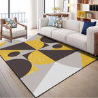 Multi Color Geometric Graphic Rug Polypropylene Novelty Rug Machine Washable Non-Slip Stain Resistant Rug for Large Room