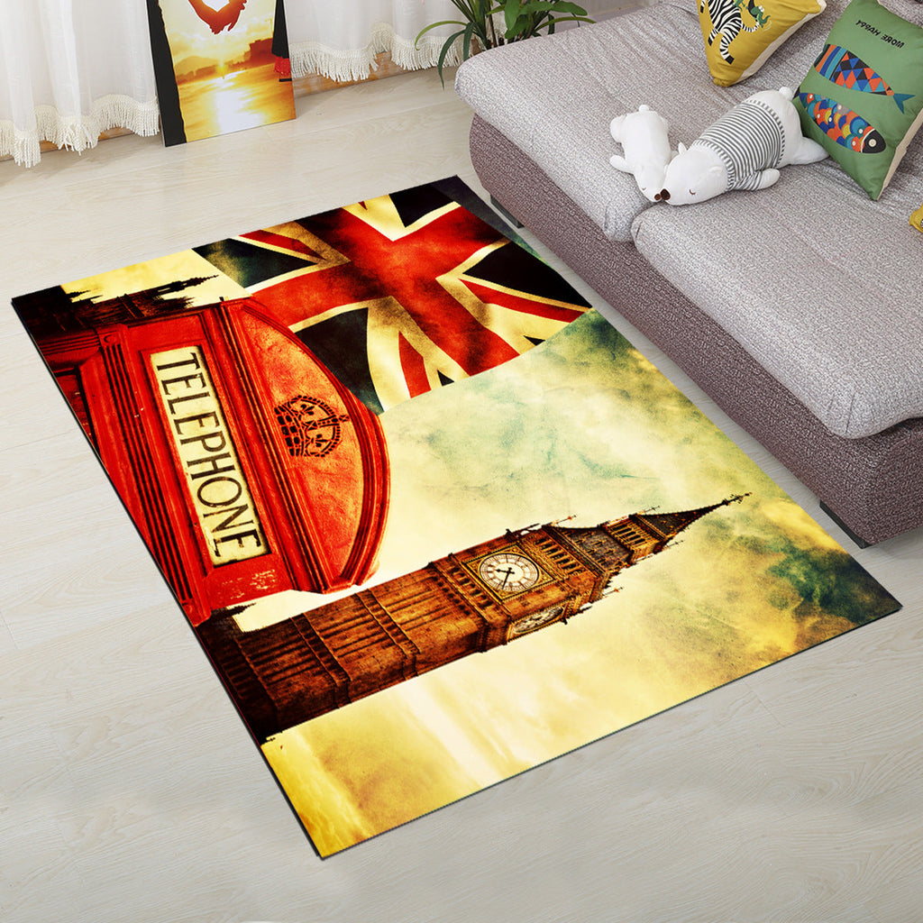 Personality Scandinavian Carpet Multi Colors 3D Print Scenery Carpet Washable Non-slip Stain-resistant Rug for Home